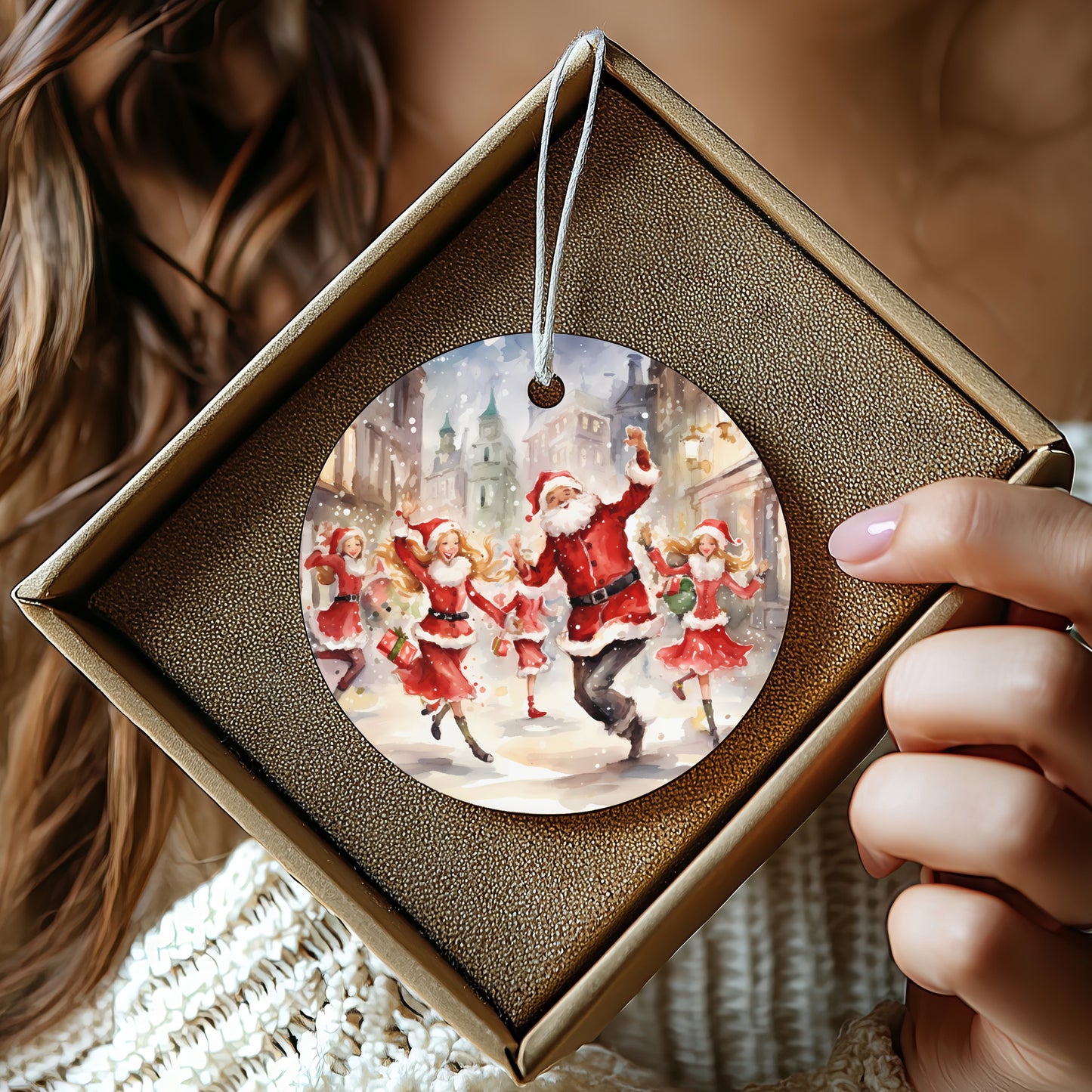 Festive Santa and Elves Hanging Decor for Holiday product