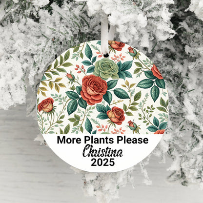 Personalized Floral More Plants Please Ornament product type