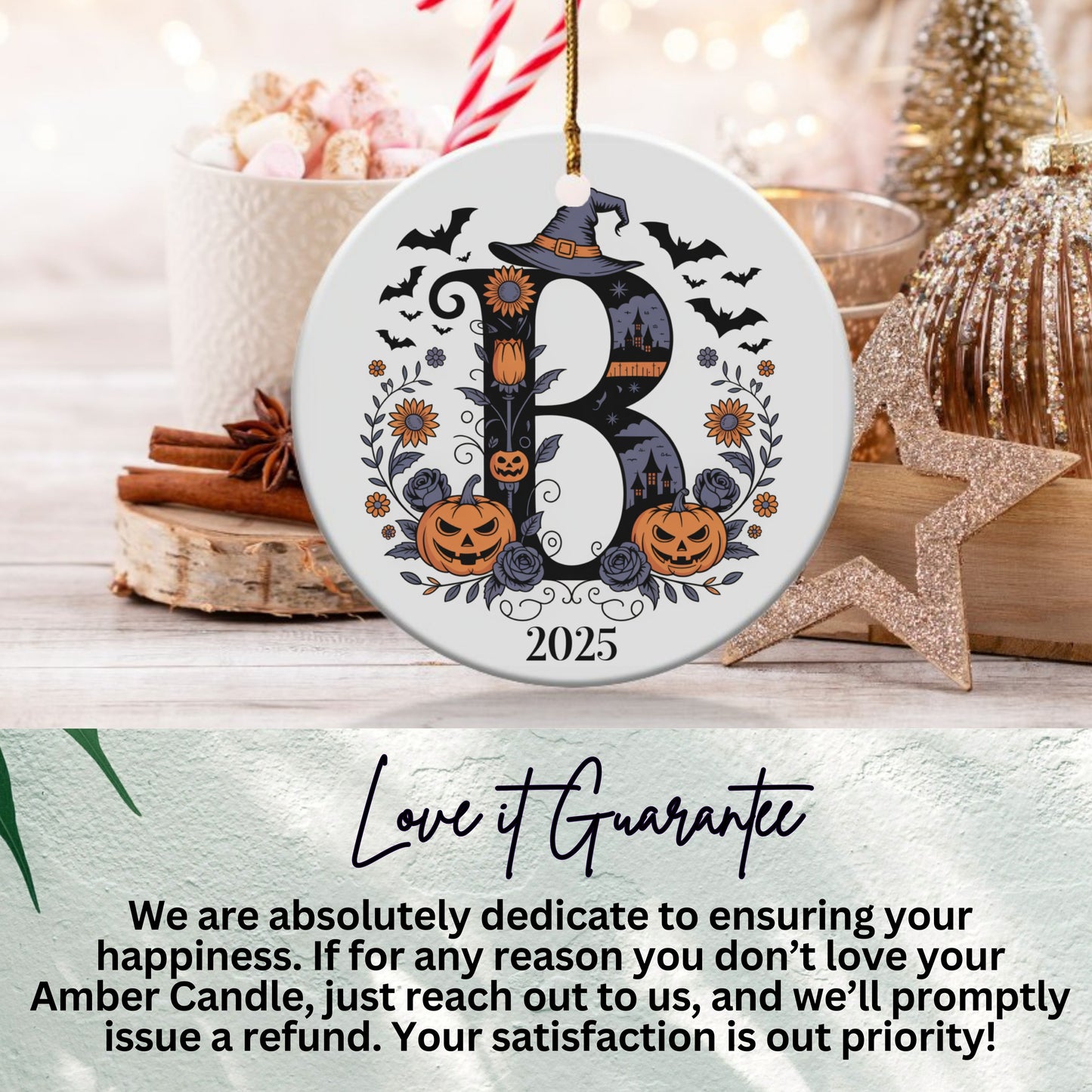Personalized 2025 Halloween Themed Holiday Ornament product