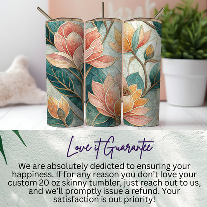 Elegant Floral Dream Design Perfect Art Nouveau Style 20 oz Skinny Tumbler - Walk Greener