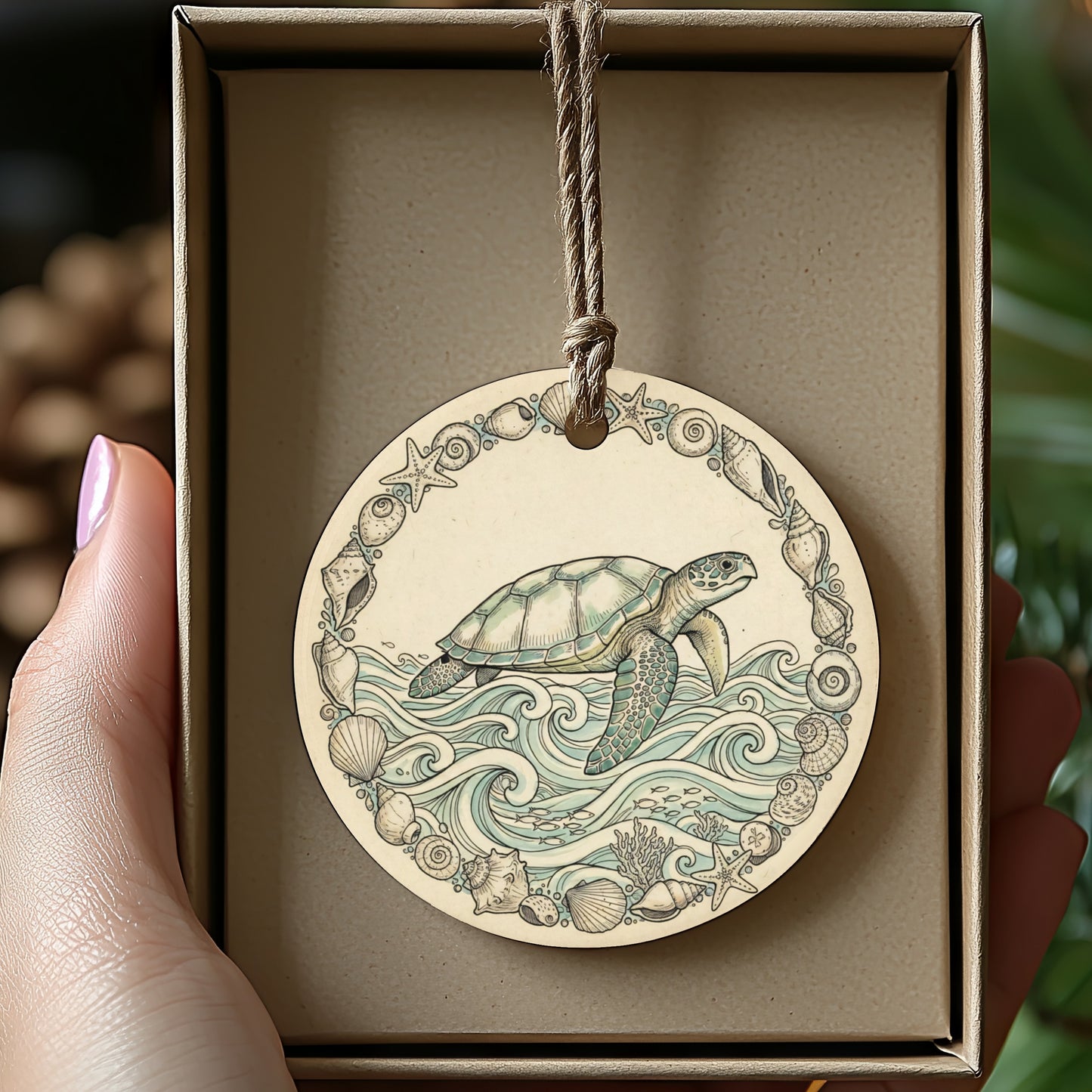 Ocean Themed Turtle Ornament Perfect Holiday Decoration Product