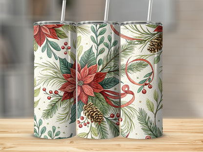 Festive Botanical Holiday Design Tumbler