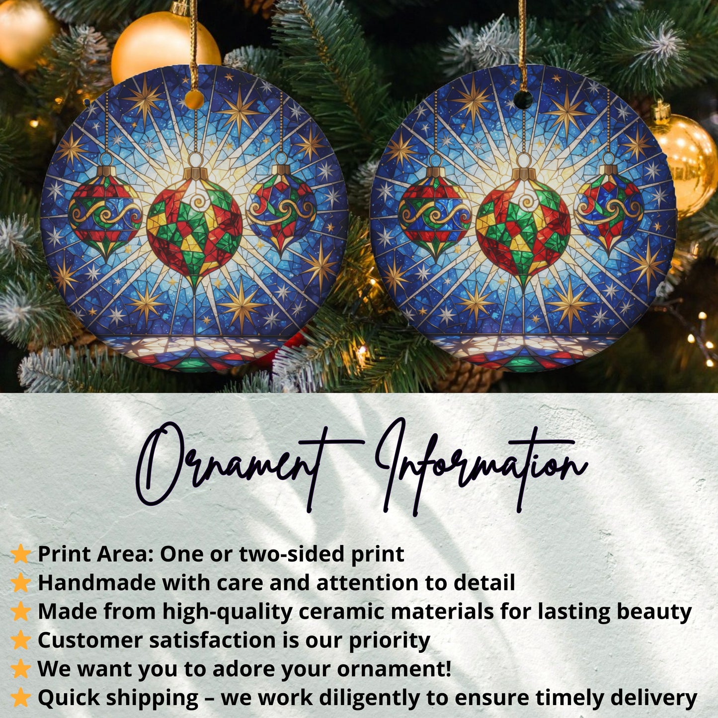 Handcrafted Ceramic Ornamental Christmas Balls product