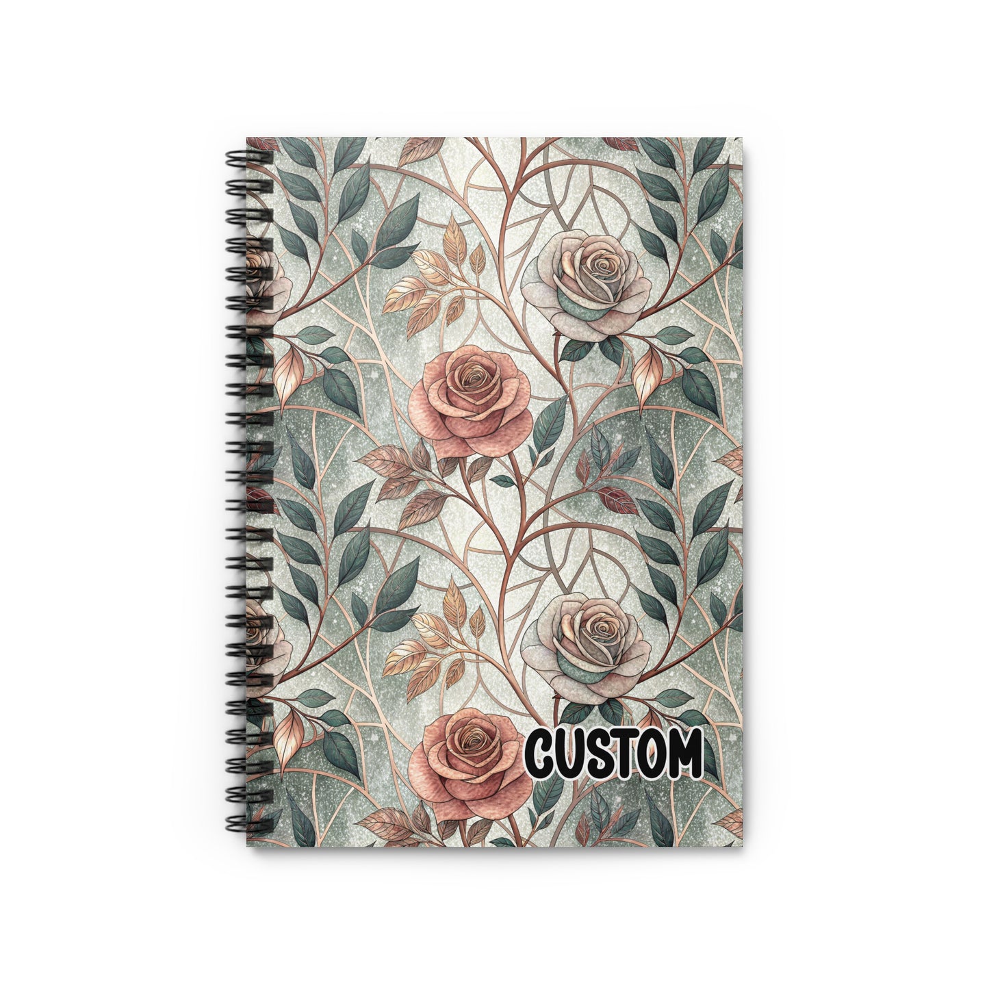 Vintage Floral Pattern Custom Spiral Notebook