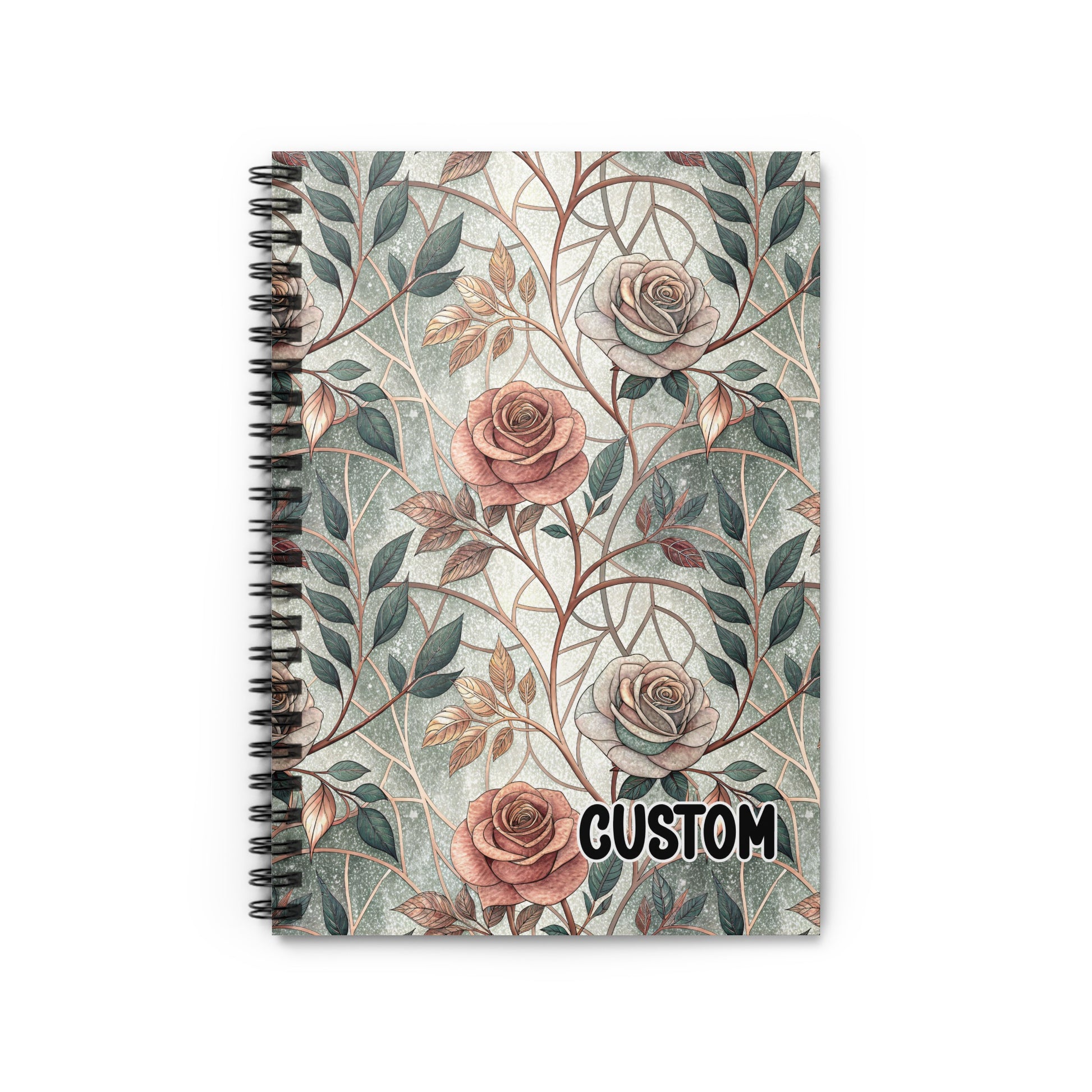 Vintage Floral Pattern Custom Spiral Notebook
