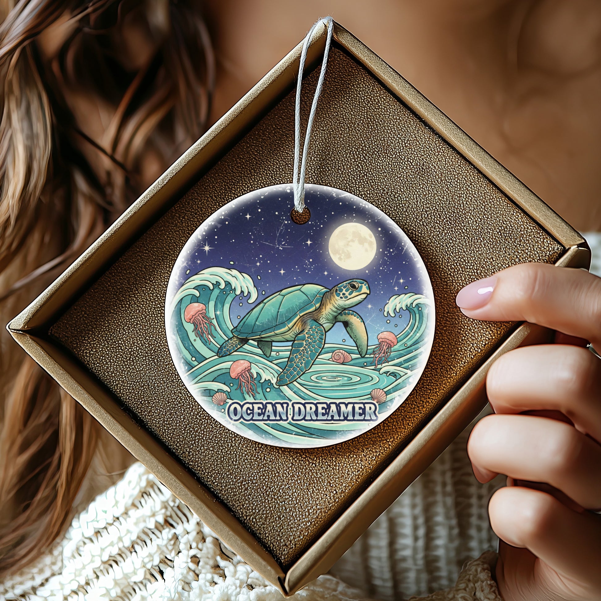 Ocean Dreamer Turtle Ornament for Ocean Lovers product