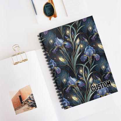 Elegant Floral Custom Notebook Design with Dark Theme