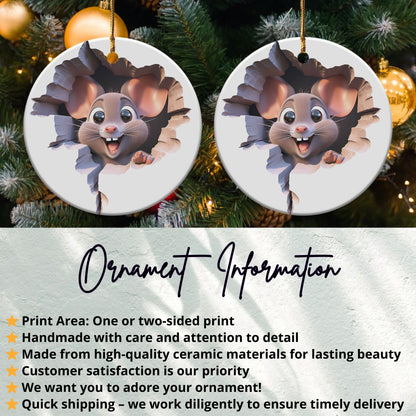 Cute Christmas Ornament with Adorable Mouse Design product type