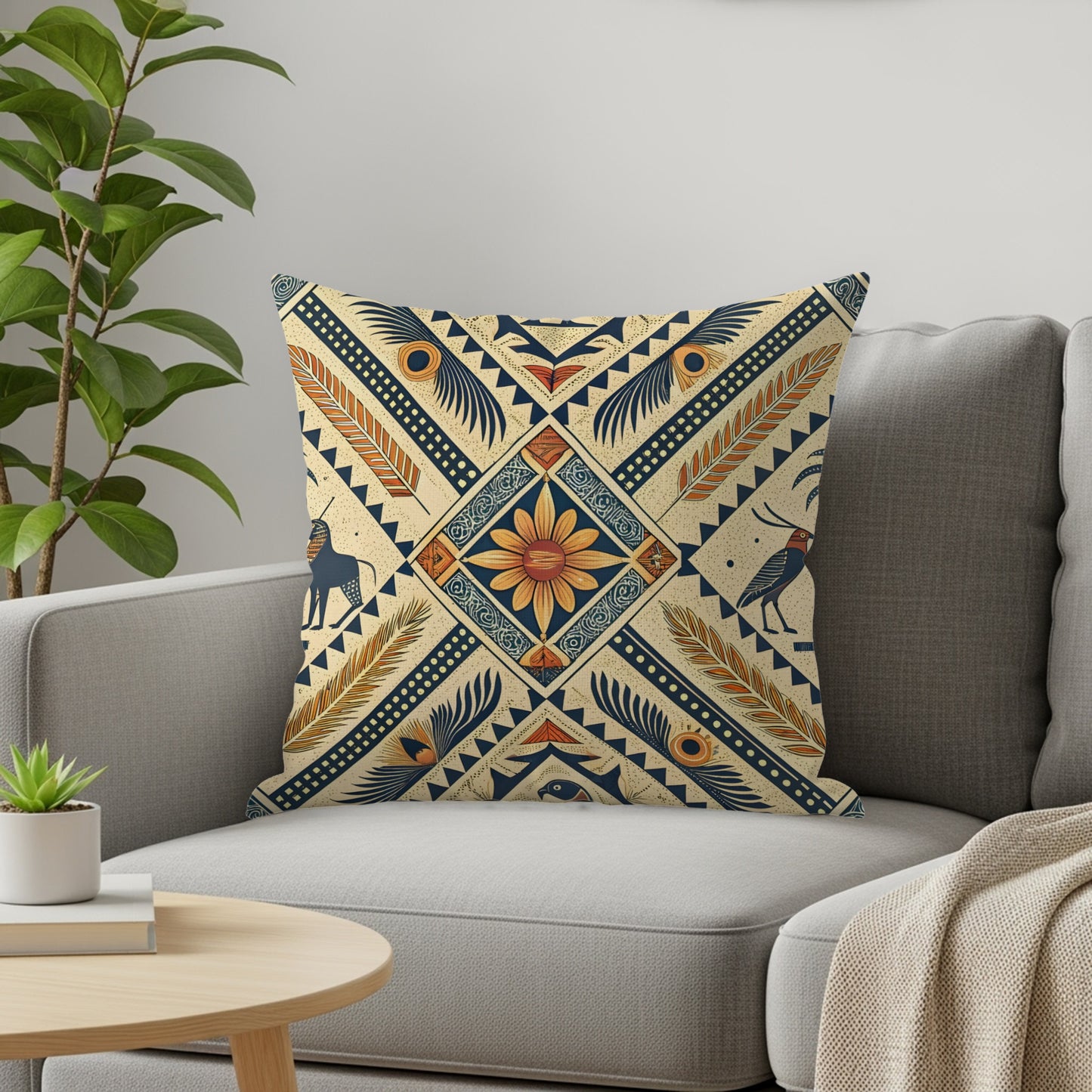 Geometric Floral Pattern Decorative Cushion Product