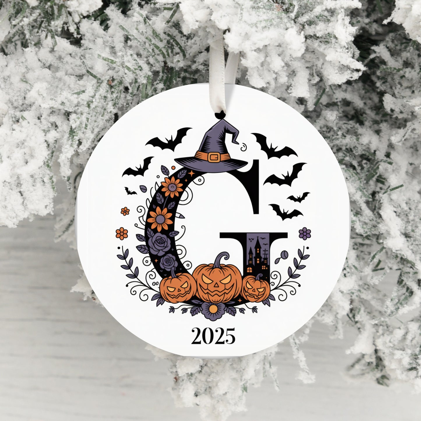 Custom Halloween Monogram Ornament 2025 product type