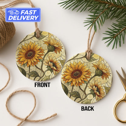 Fast Delivery Sunflower Design Round Ornament Product