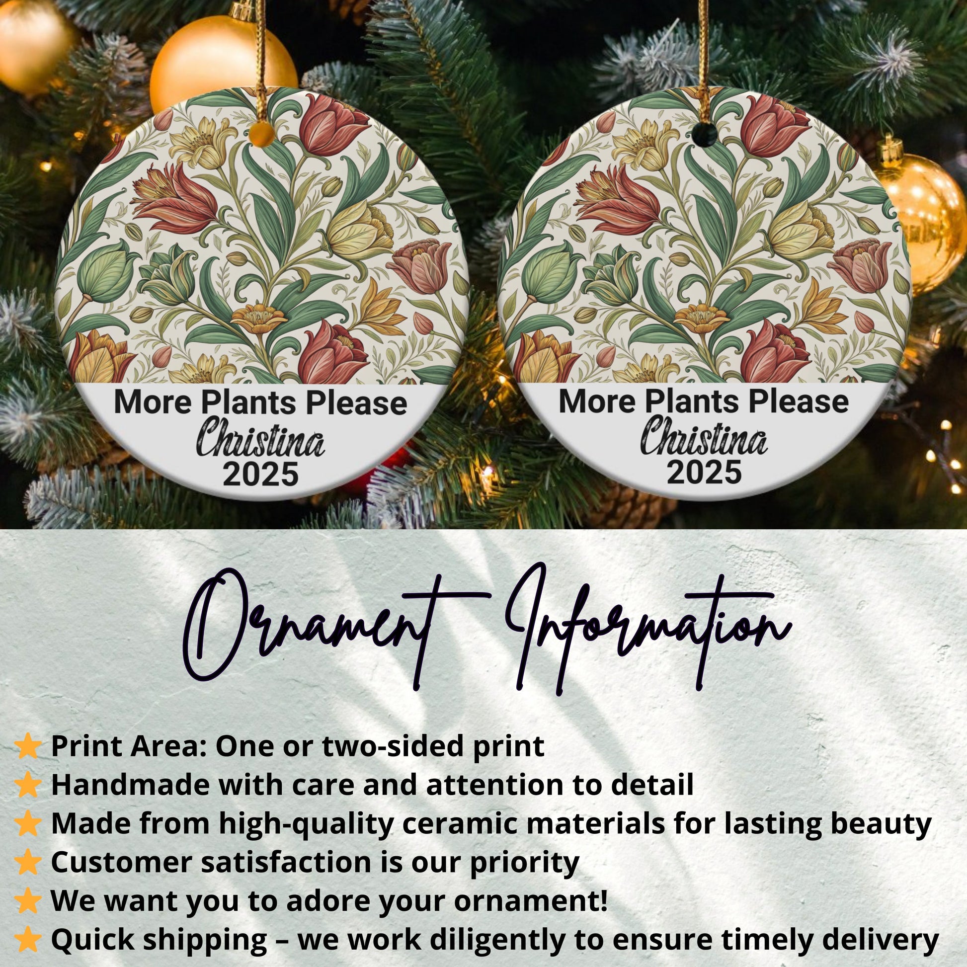 More Plants Please Personalized Christmas Ornament product