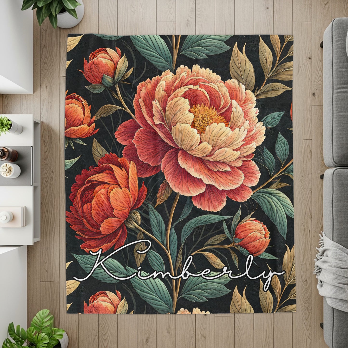 Floral Blossoms with Custom Name for Stylish Home Decor - Walk Greener