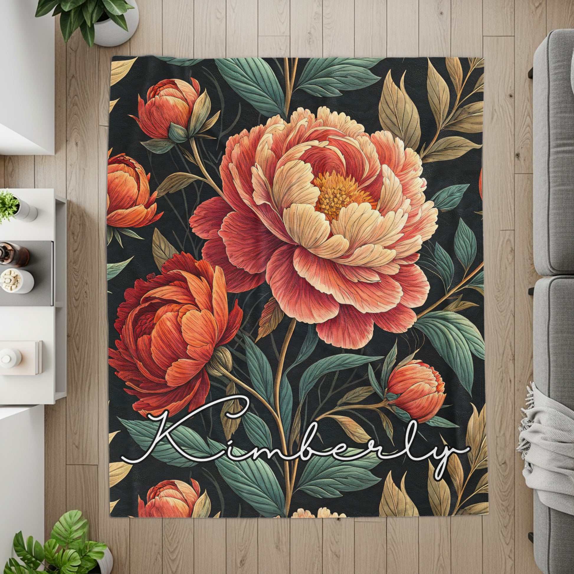 Floral Blossoms with Custom Name for Stylish Home Decor - Walk Greener