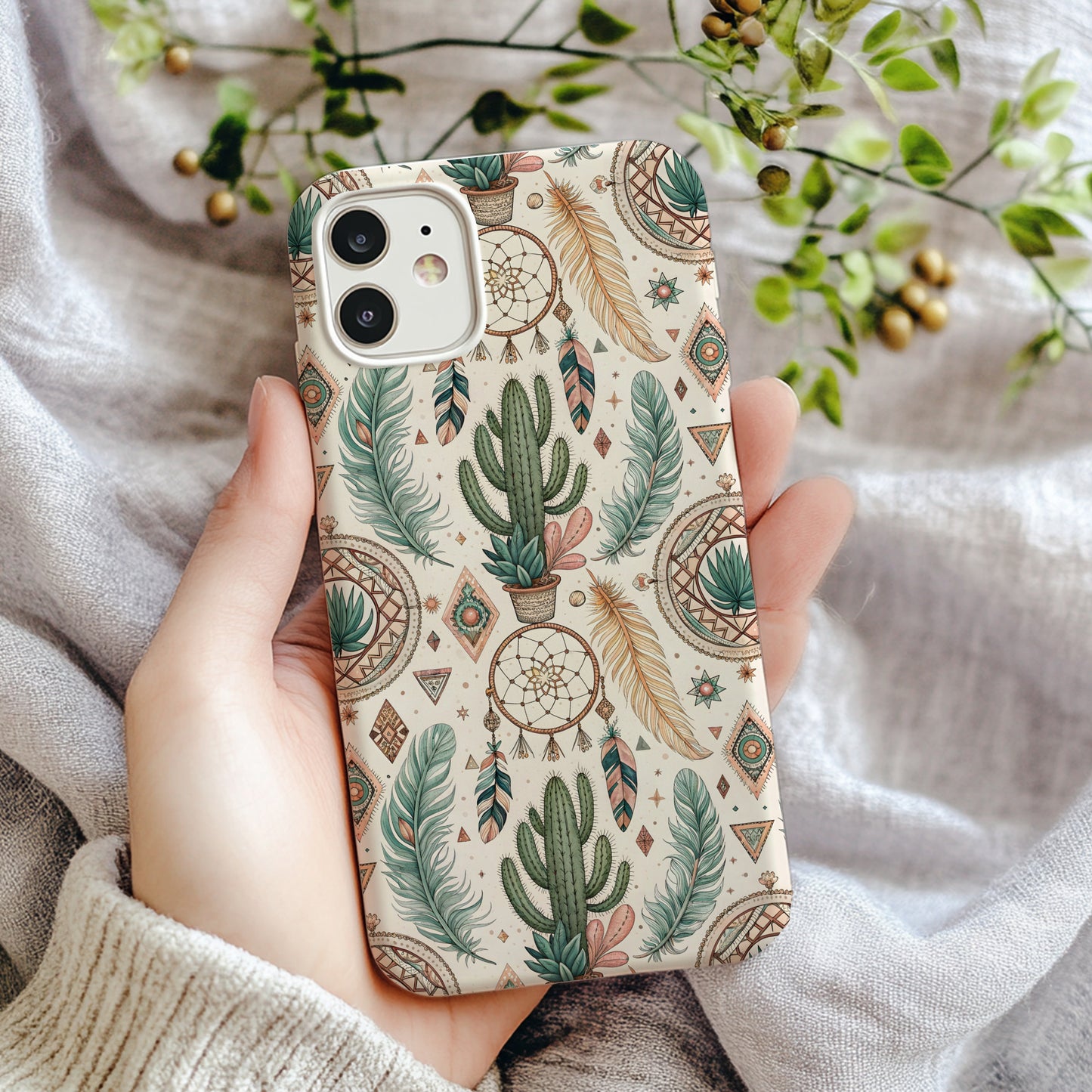 Dreamcatcher and Desert Patterns Custom Phone Case - Walk Greener