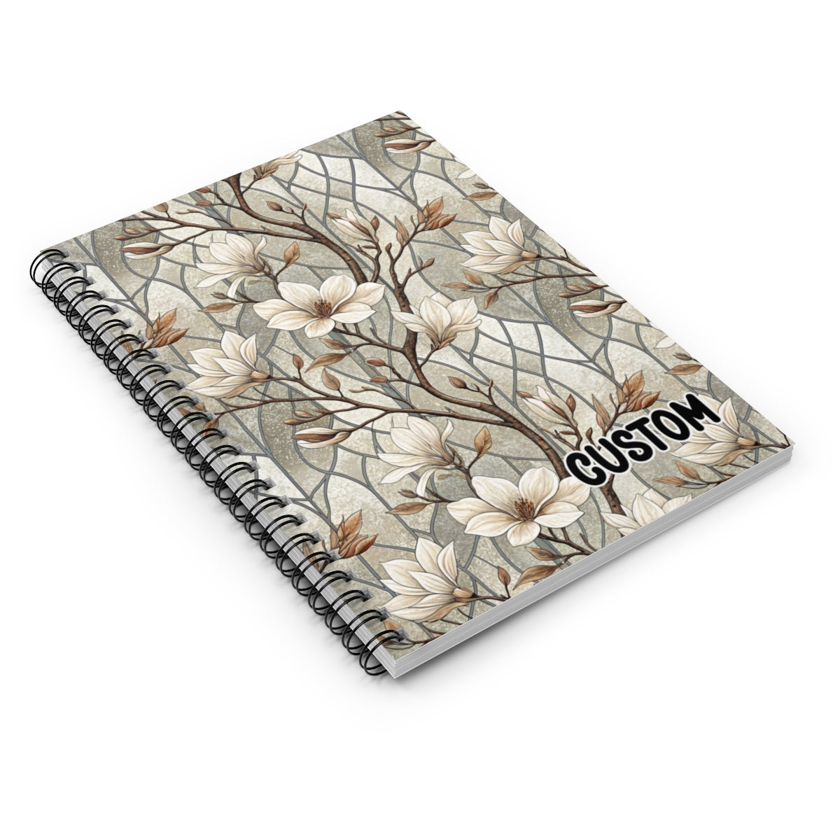 Custom Floral Design Spiral Bound Notebook