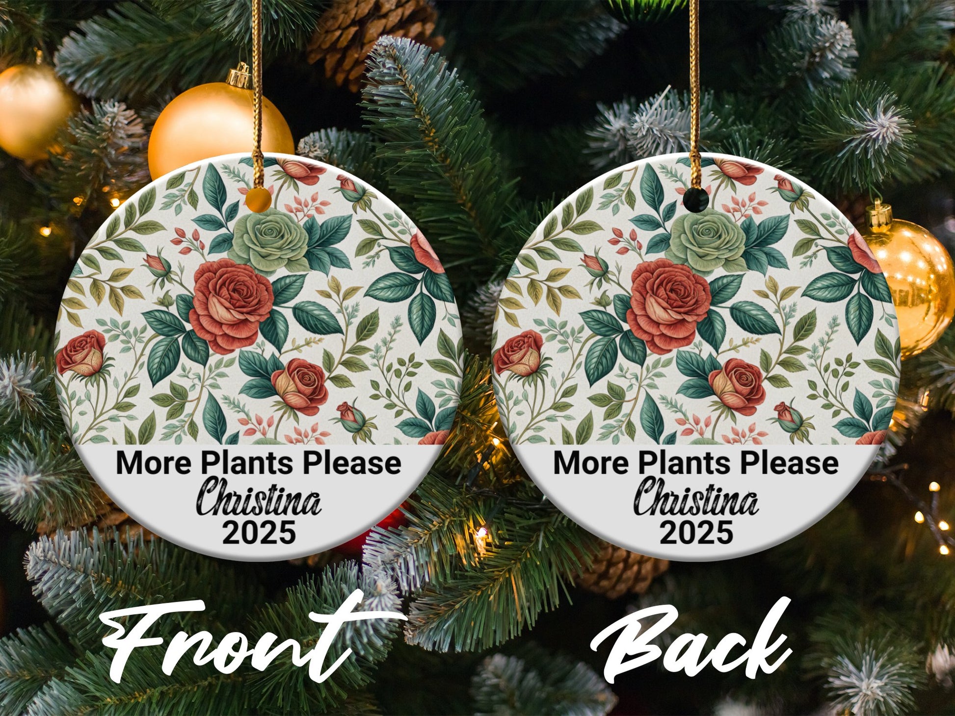 Personalized Floral Christmas Ornament Keepsake product