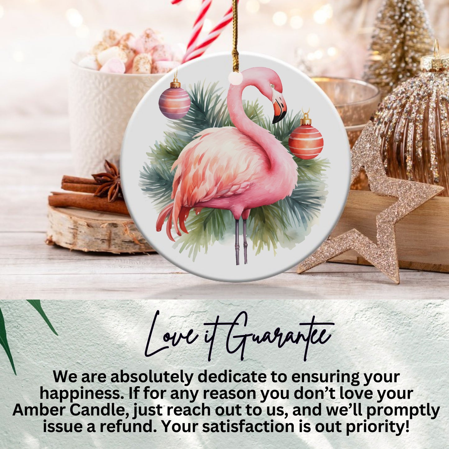 Festive Flamingo With Ornaments Design product