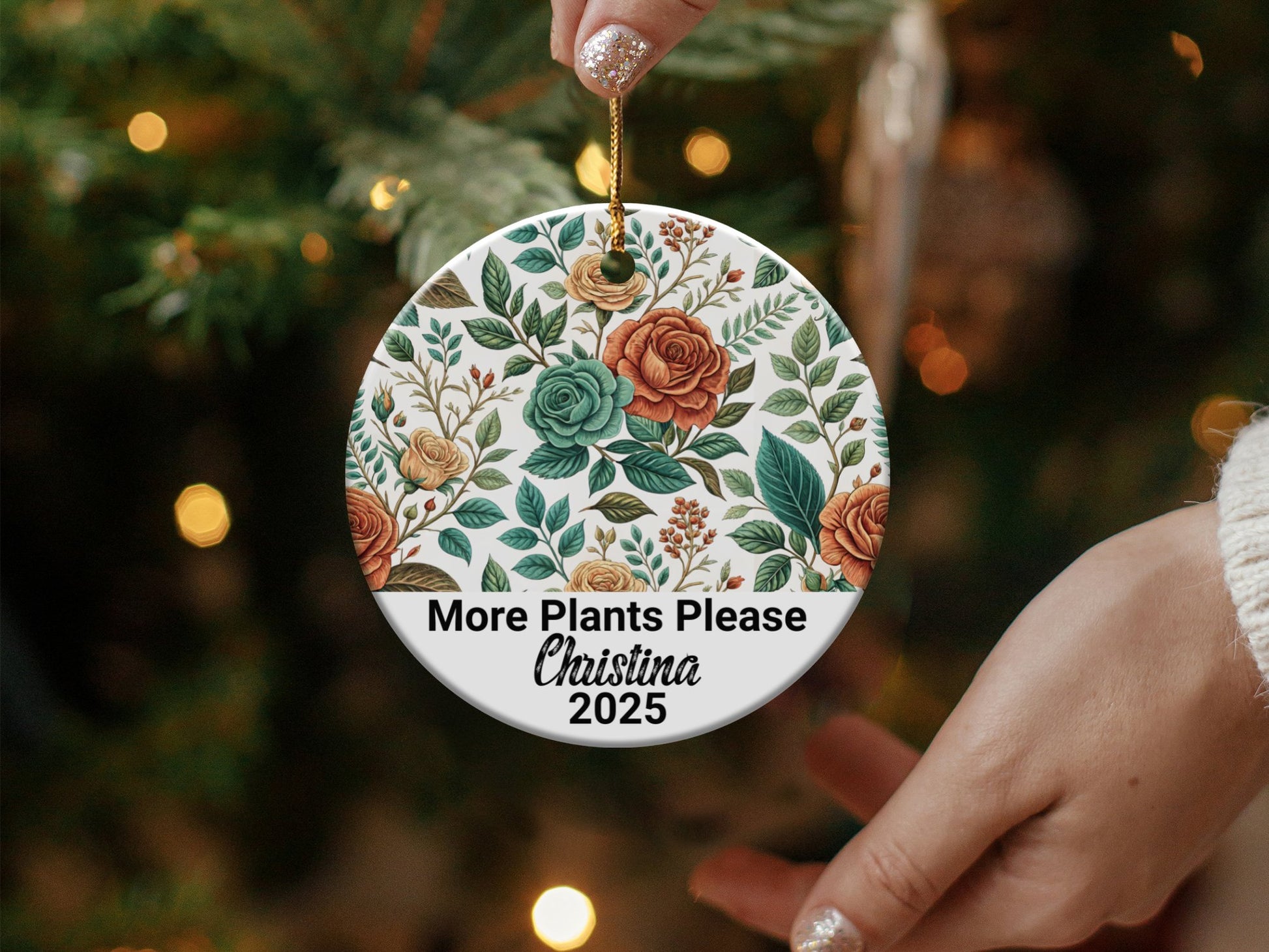More Plants Please Floral Personalized Ornament product