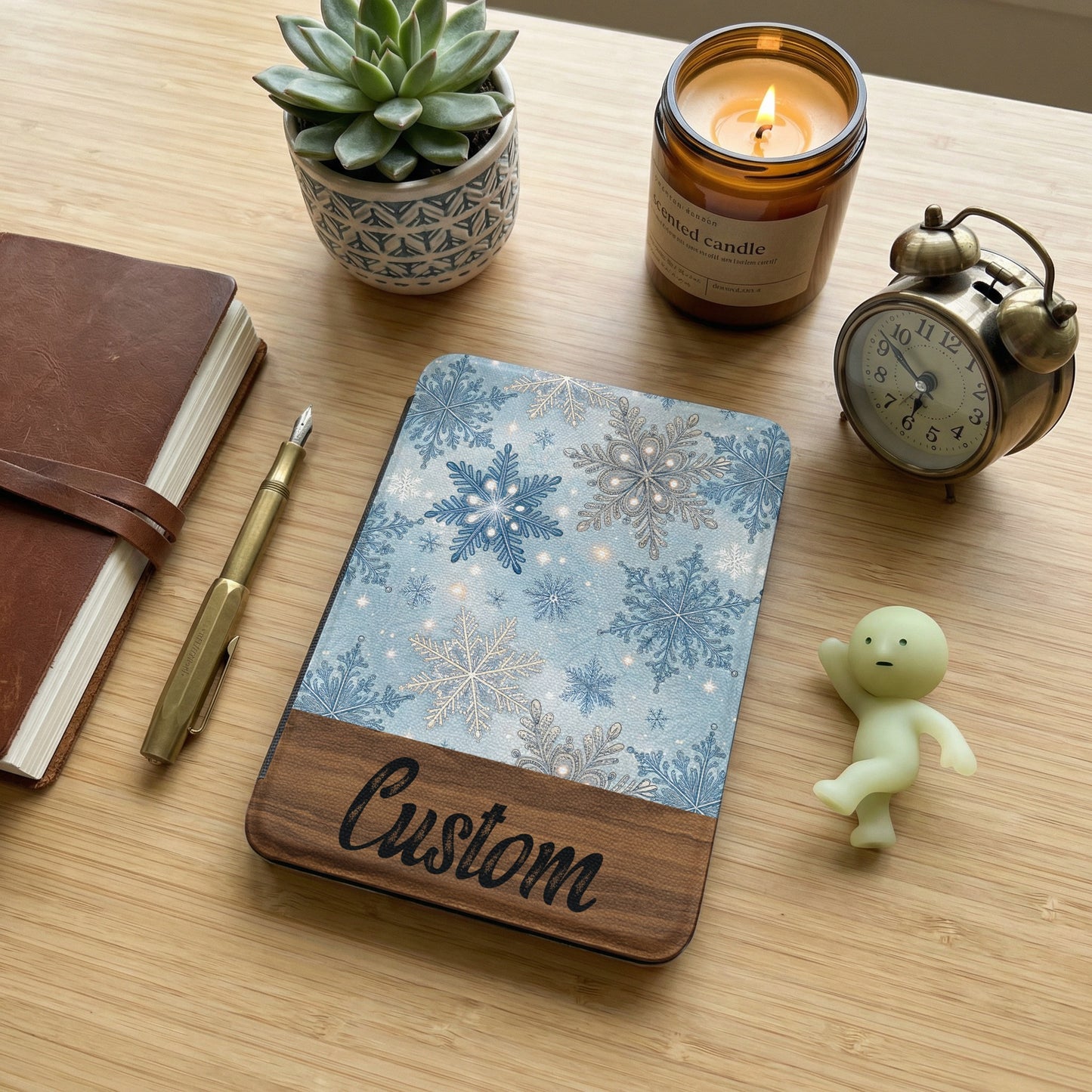 Custom Snowflakes Design Notebook with Elegant Style