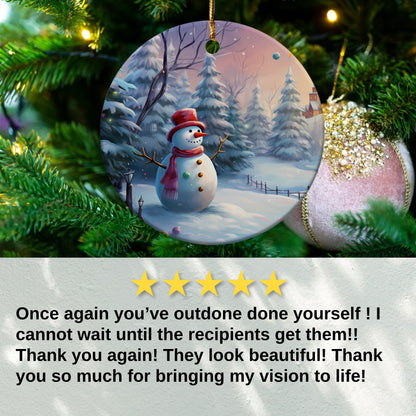 Snowman Winter Scene Decorative Ornament product type