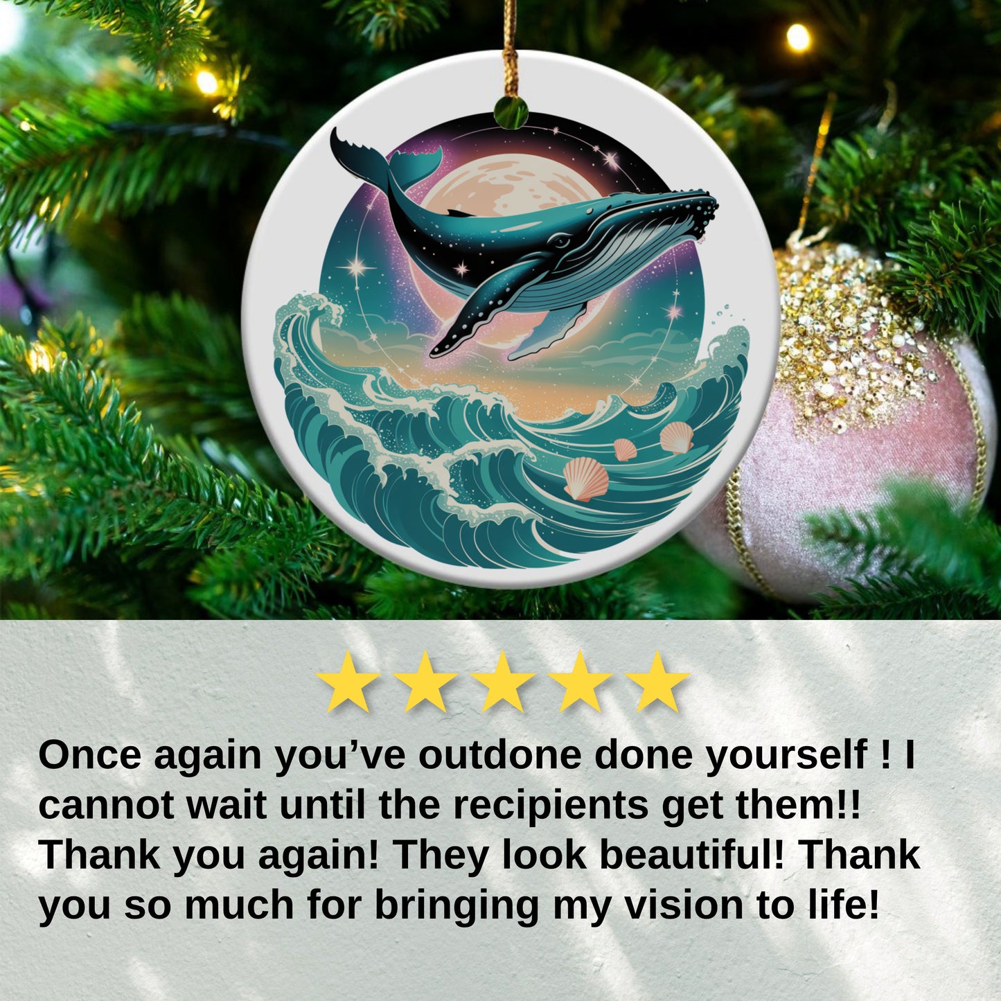 Celestial Ocean Whale Decorative Hanging Ornament product