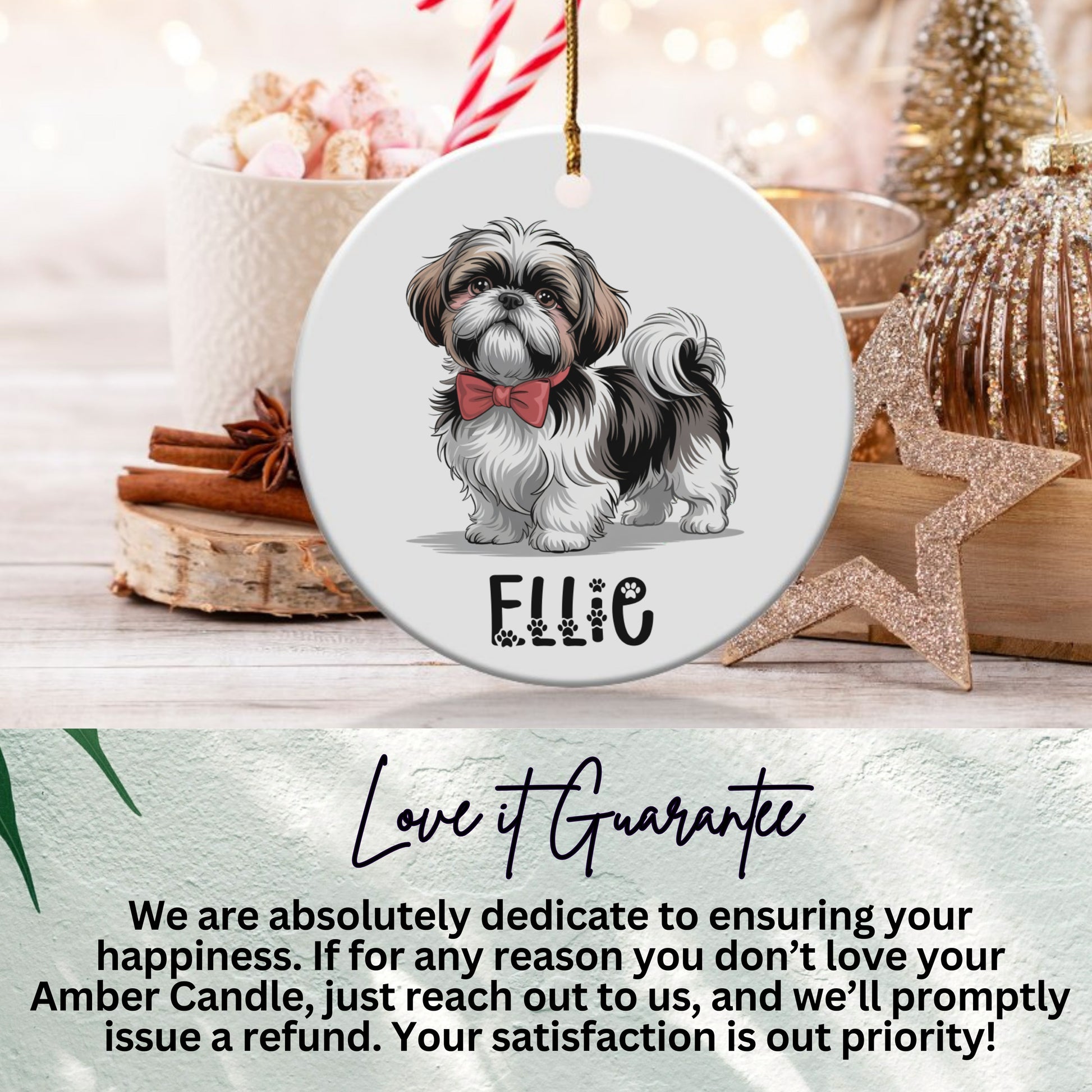 Personalized Christmas Dog Ornament Custom Product