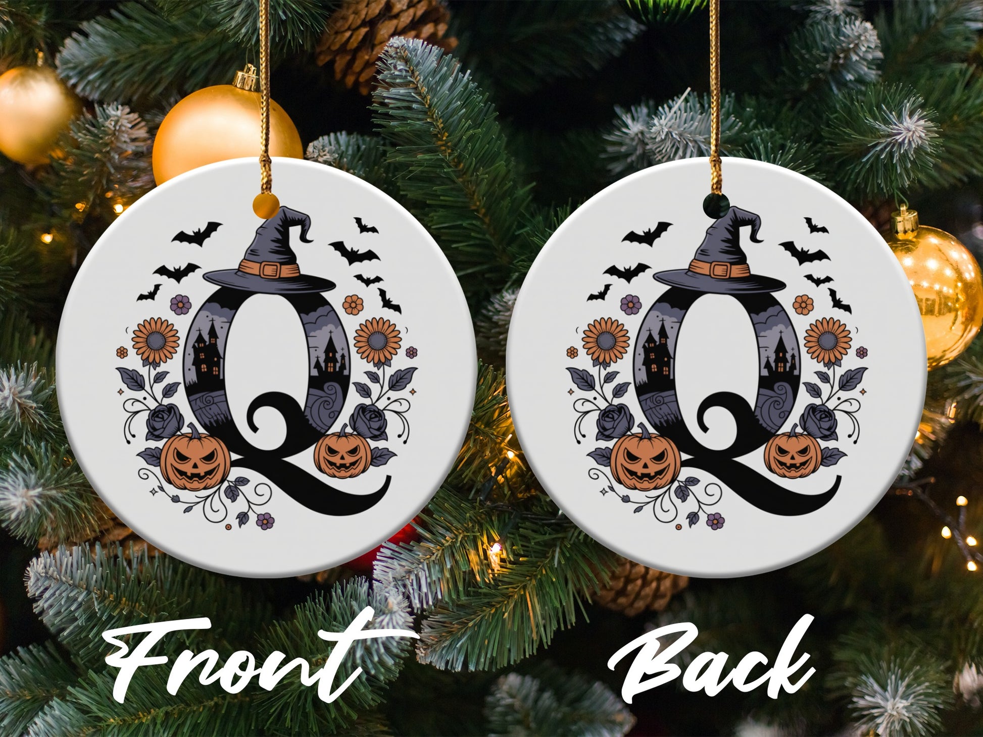 Halloween Themed Monogram Q Ornament Decoration product