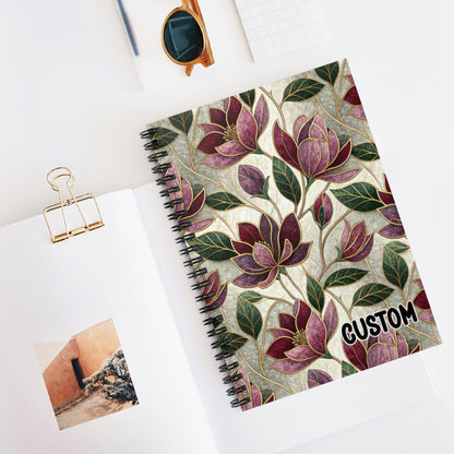 Custom Floral Design Spiral Bound Notebook