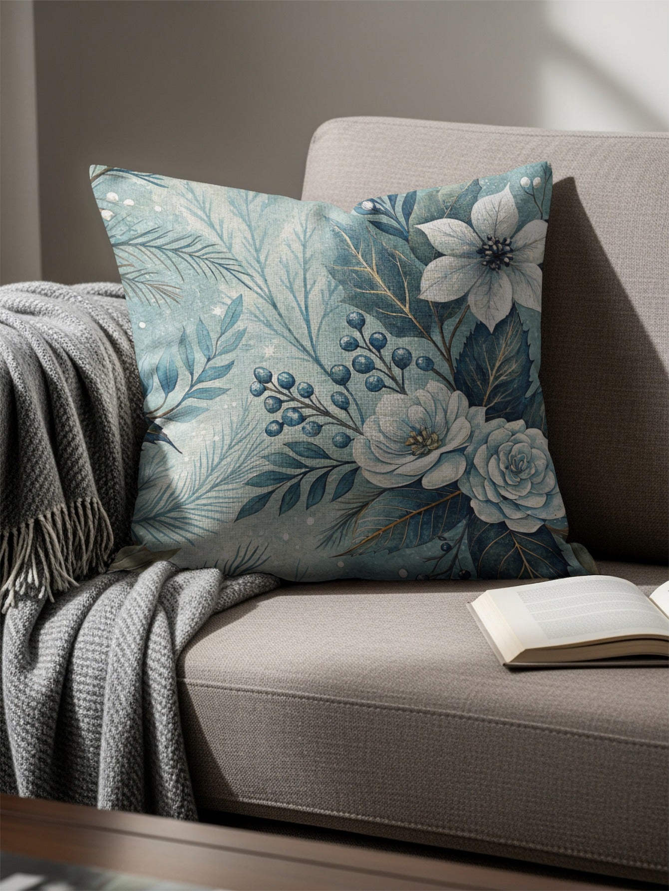 Elegant Botanical Floral Design Decorative Pillow