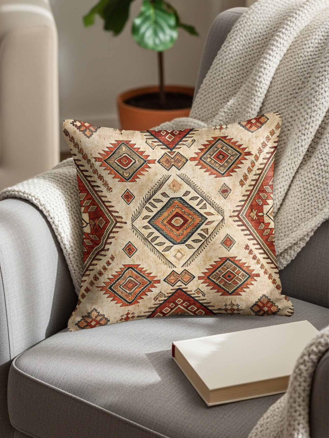 Geometric Pattern Design Decorative Throw Pillow