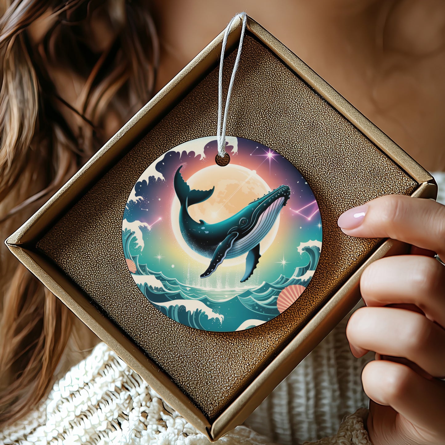 Stunning Whale Ocean Art Hanging Ornament product