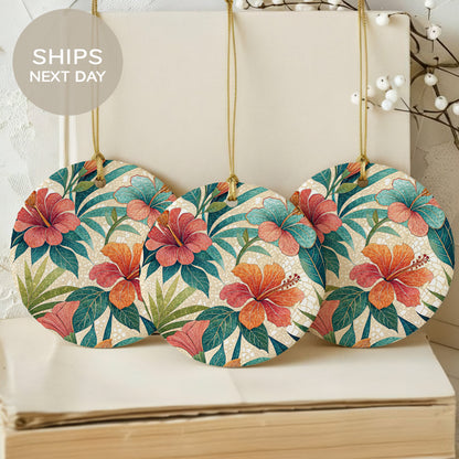 Vibrant Floral Patterned Round Hanging Decoration Set
