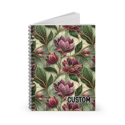 Floral Magnolia Custom Spiral-Bound Notebook