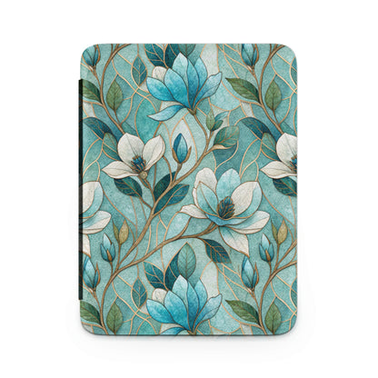 Elegant Blue Magnolia Floral Design Notebook Cover