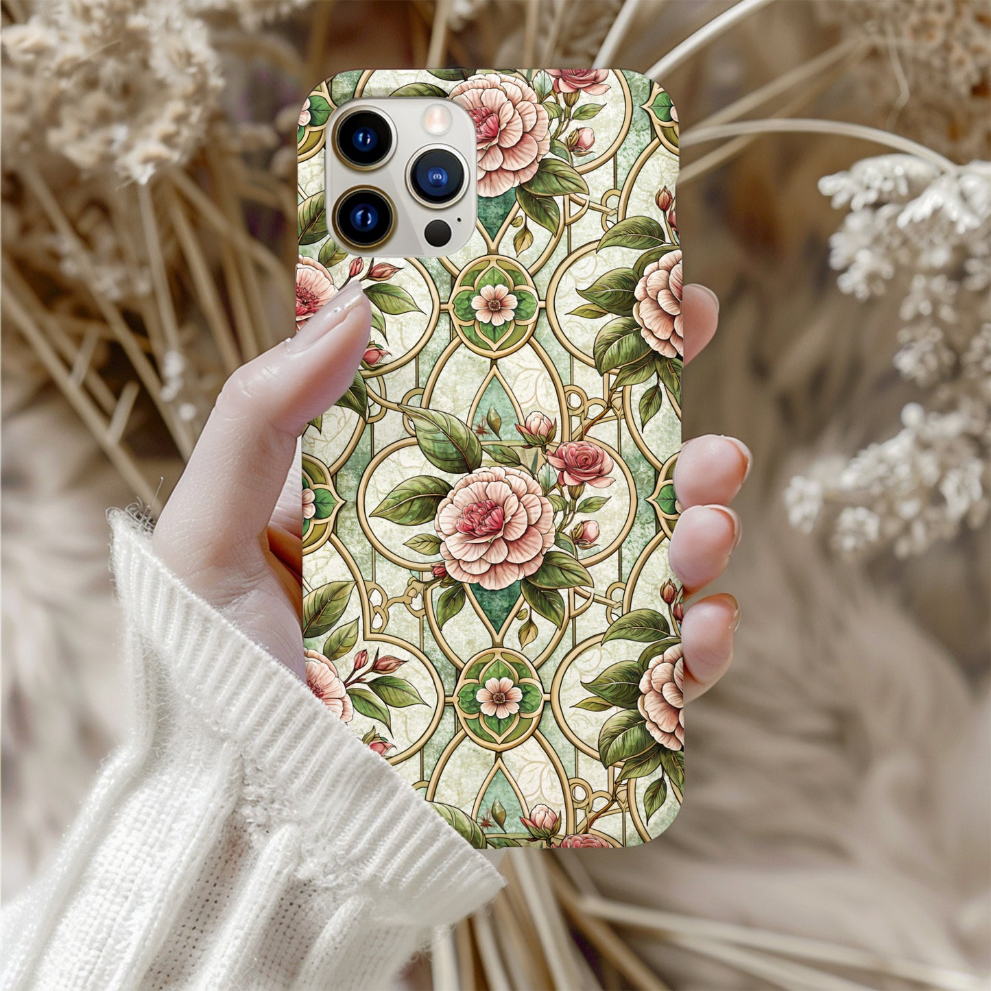 Elegant Floral Pattern Design Protective Phone Case
