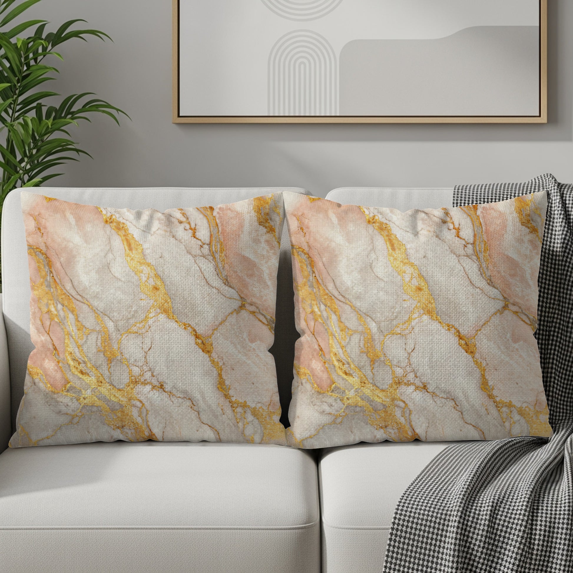 Marble Effect Throw Pillows for Elegant Home Decor
