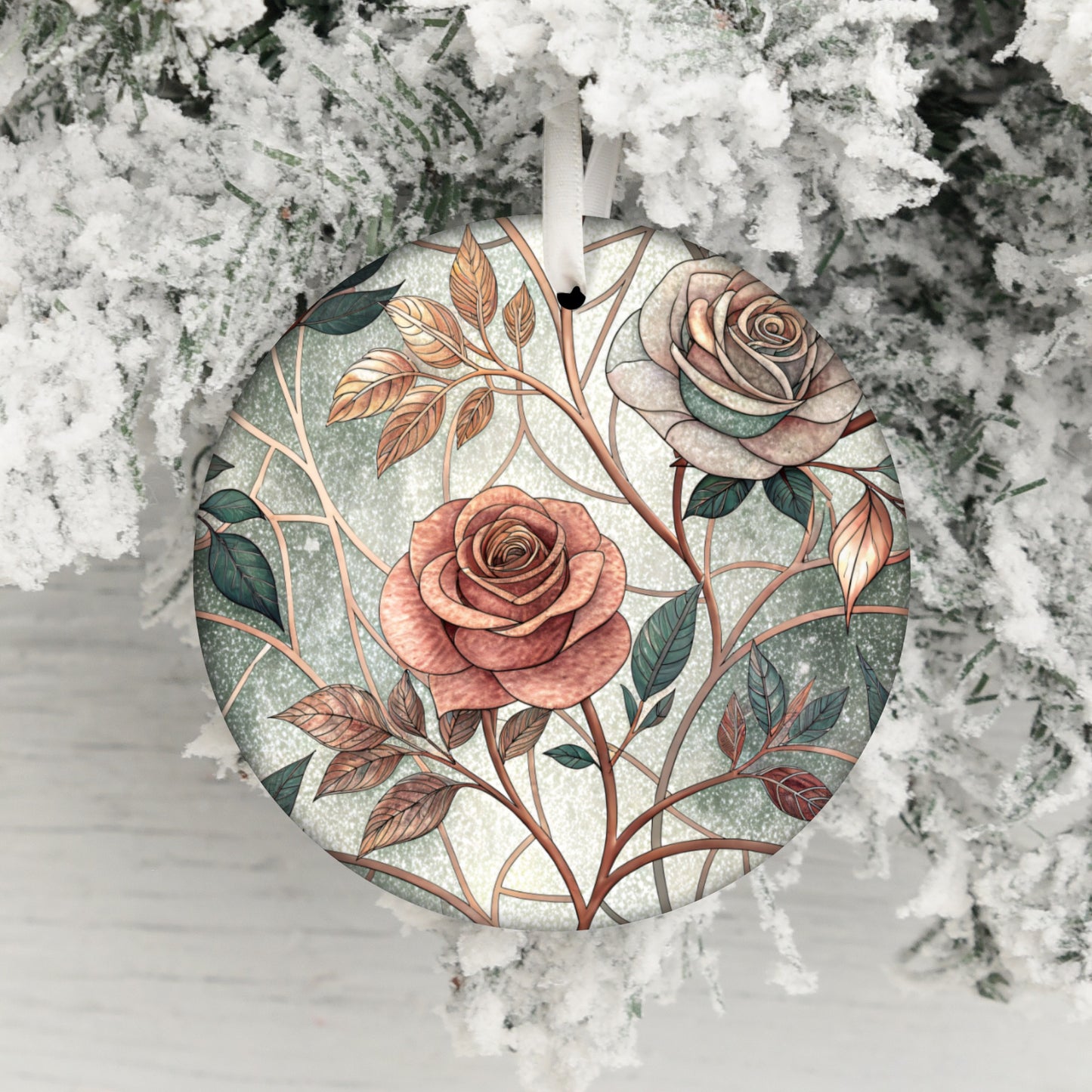 Vintage Rose Holiday Ornament for Christmas Decor