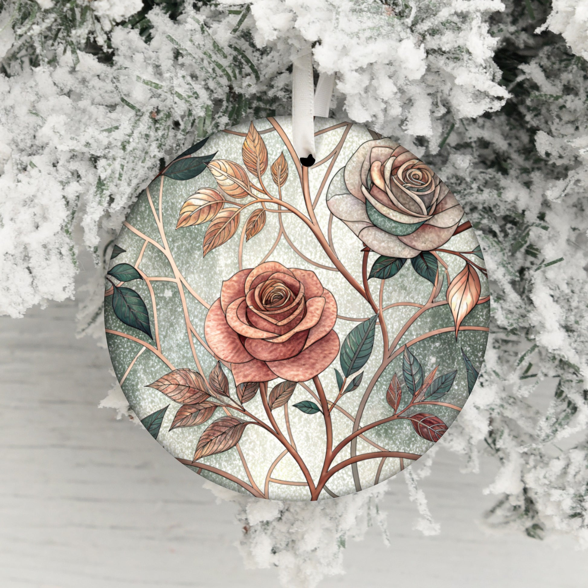 Vintage Rose Holiday Ornament for Christmas Decor