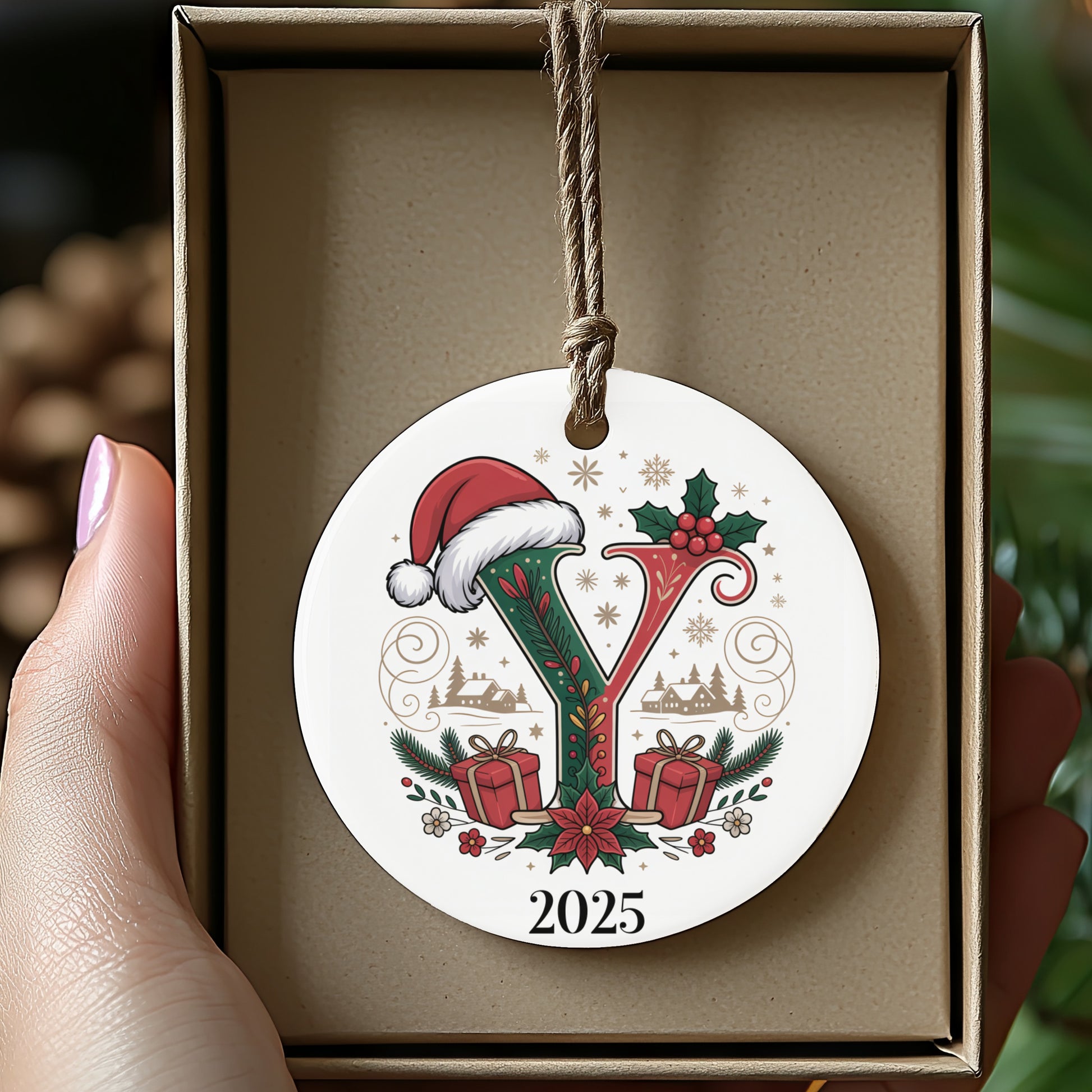 Personalized Initial Christmas Ornament Holiday product