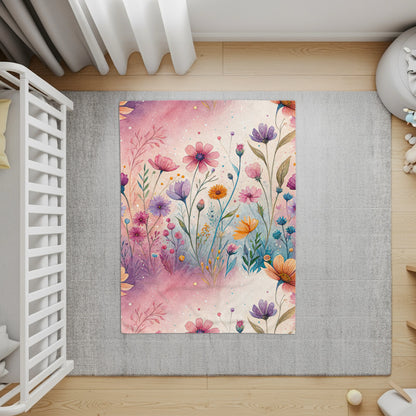 Watercolor Floral Garden Scene Artistic Design - Walk Greener