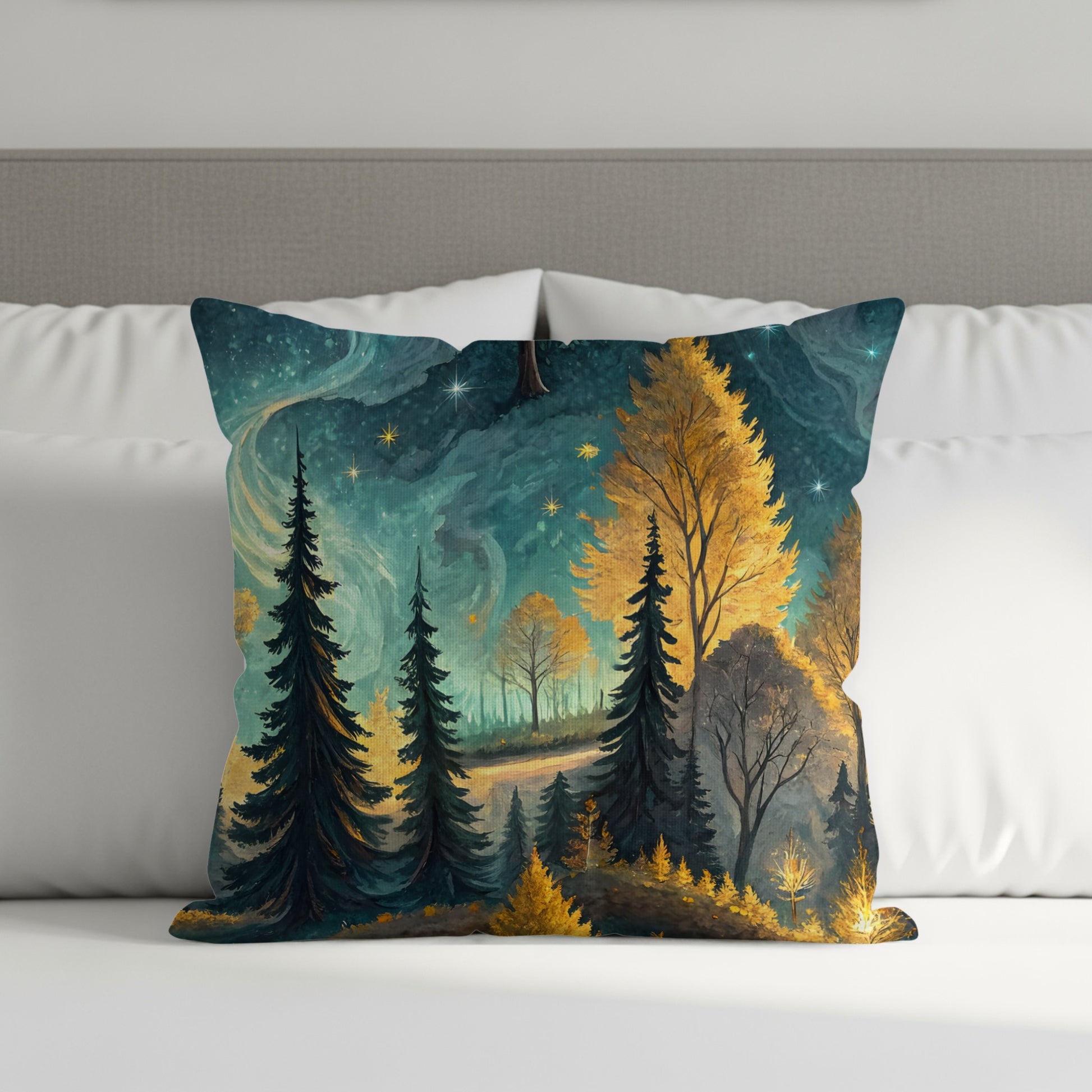 Enchanted Forest Scenery Decorative Pillow Cover