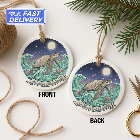 Ocean Dreamer Turtle Double Sided Ornament product