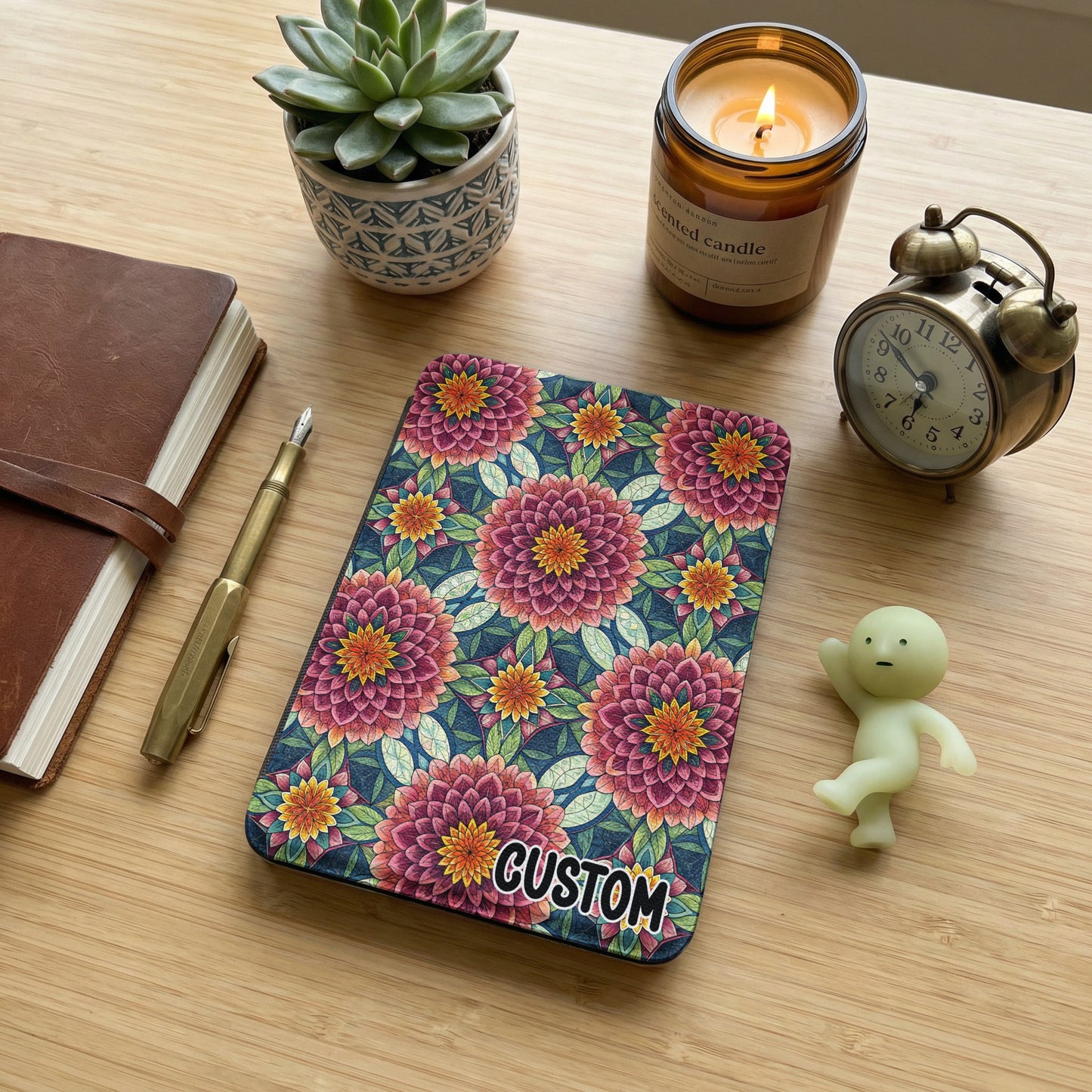 Custom Floral Pattern Hard Cover Notebook