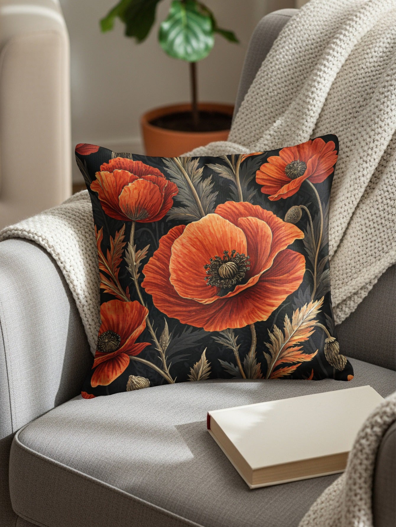 Elegant Floral Design Cushion Cover for Home Decor