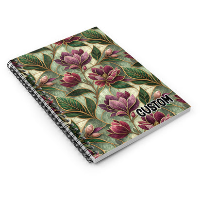 Custom Floral Design Spiral Bound Notebook