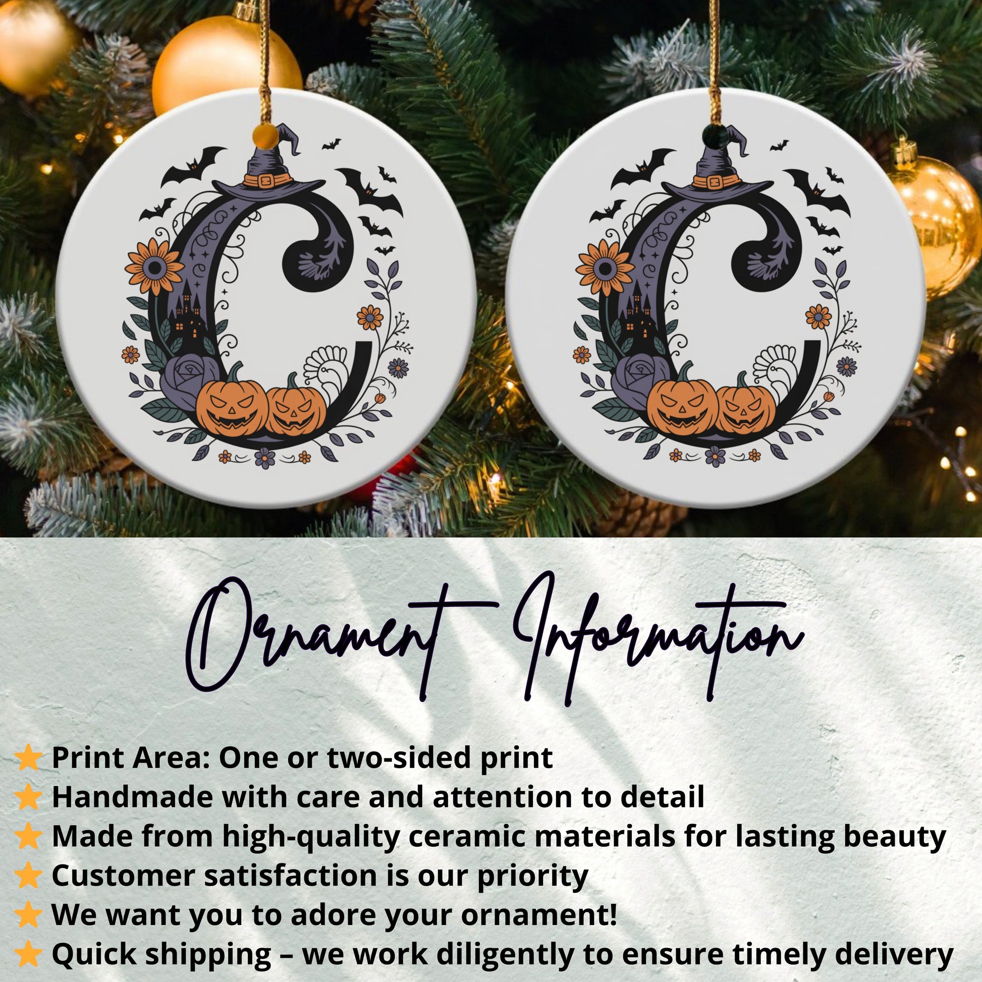 Unique Halloween Pumpkin Witch Hat Ornament product