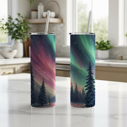 Northern Lights Forest Design Insulated Tumbler Cup