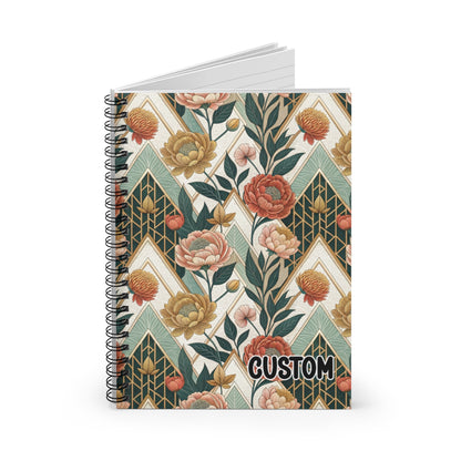 Custom Floral Pattern Spiral Bound Notebook