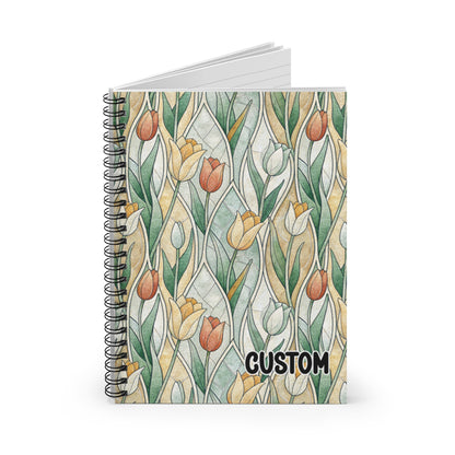 Floral Patterned Customizable Spiral Bound Notebook